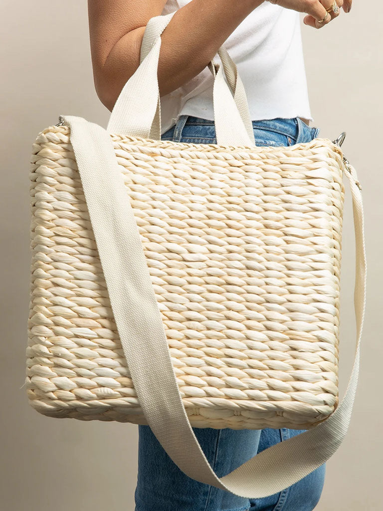 Straw Cooler Tote CocoIndigo