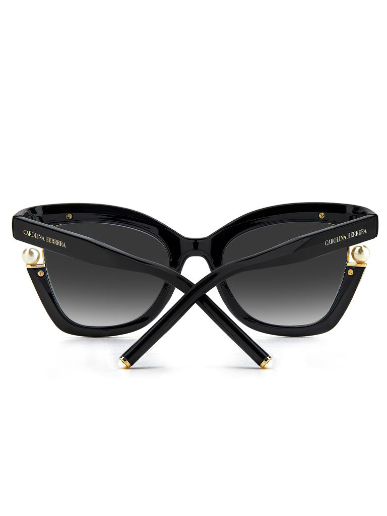 Carolina Herrera Chic Black Sunglasses with Pearl Accents, CH0001/S 8079O Solo Pearl Sunglasses | CocoIndigo main image 3