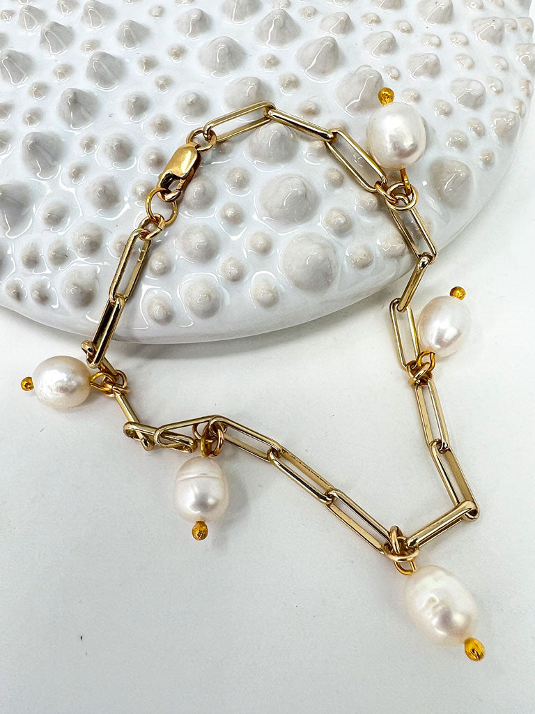 Marie Gold & Pearl Bracelet