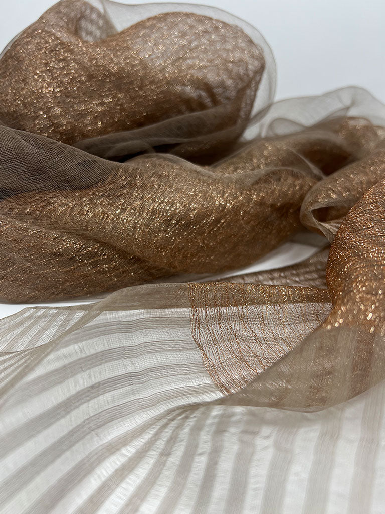 Silk Sheer Wrap Scarf, Copper