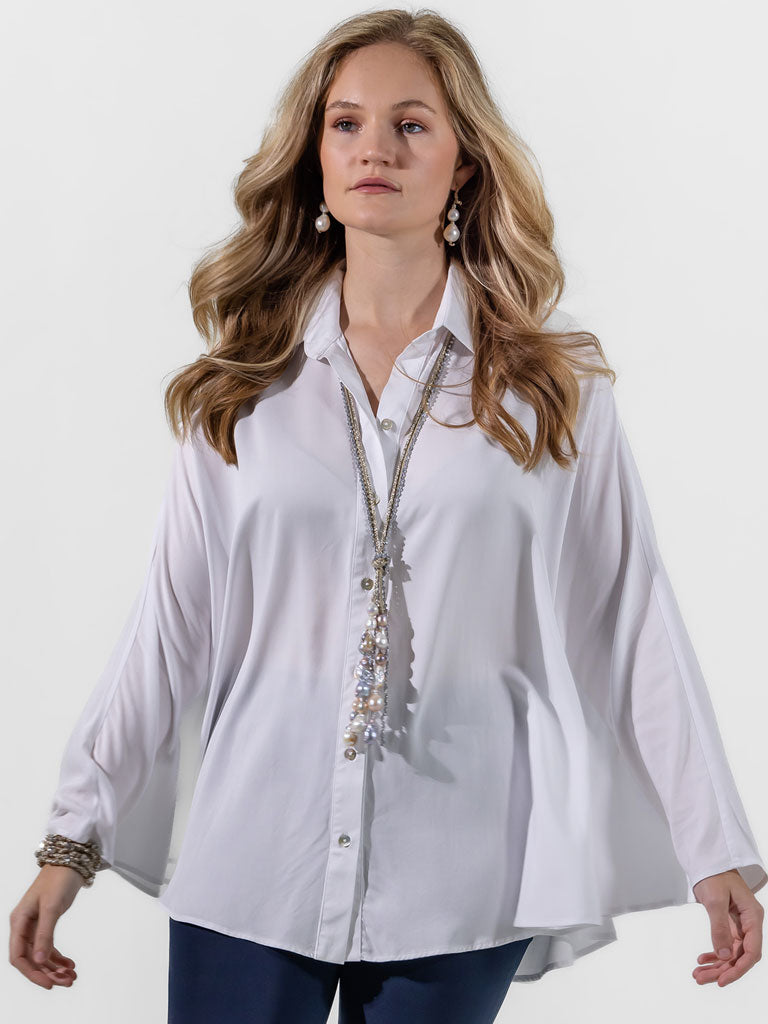 White VICKY Swing Blouse from COCO INDIGO's private label collection